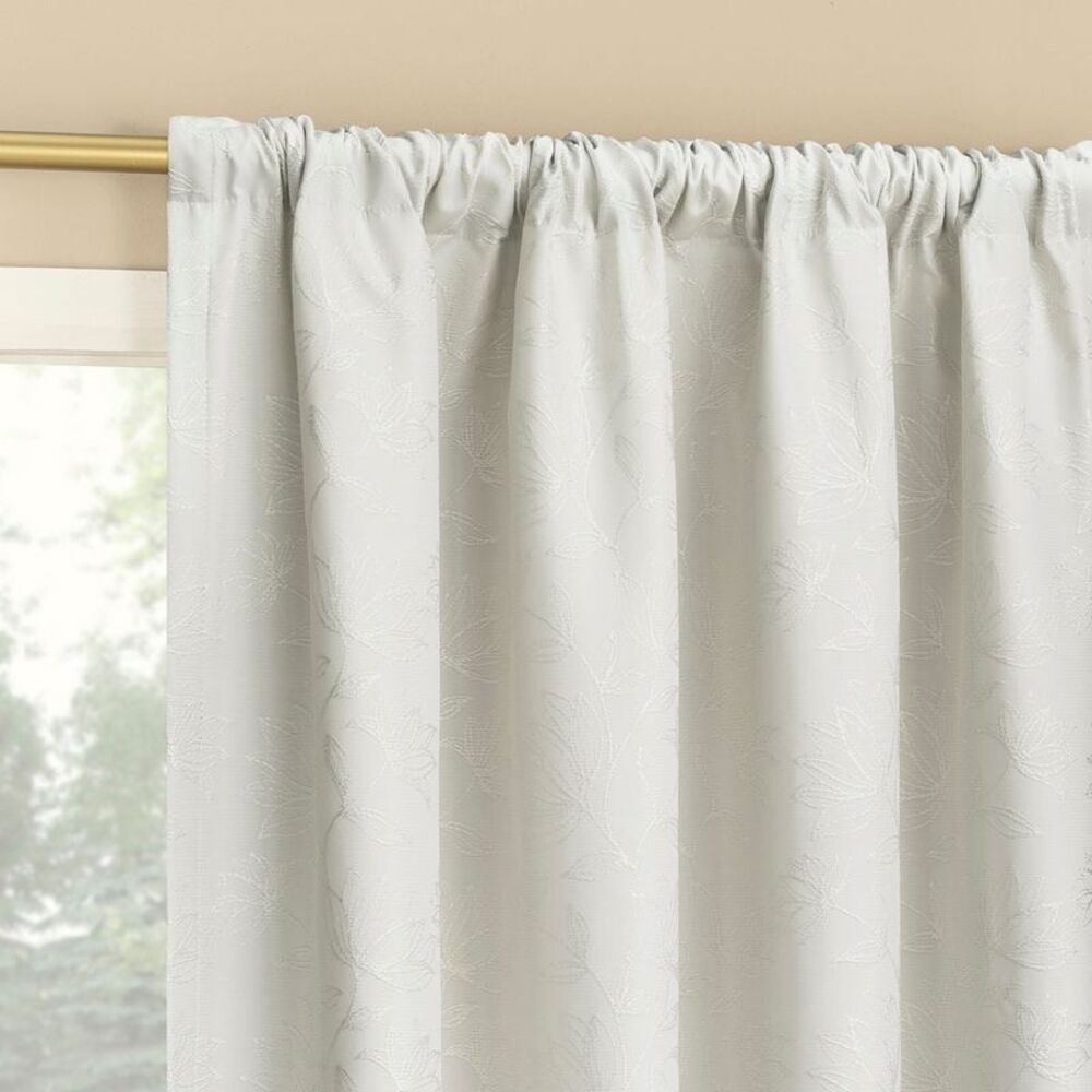 Open Box - Sun Zero - 1pc 50"x84" Sun Zero Bronte Floral Jacquard 100% B Pearl